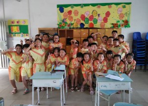 I didn't notice the student in the center with his hand gesture until I was editing the photos.